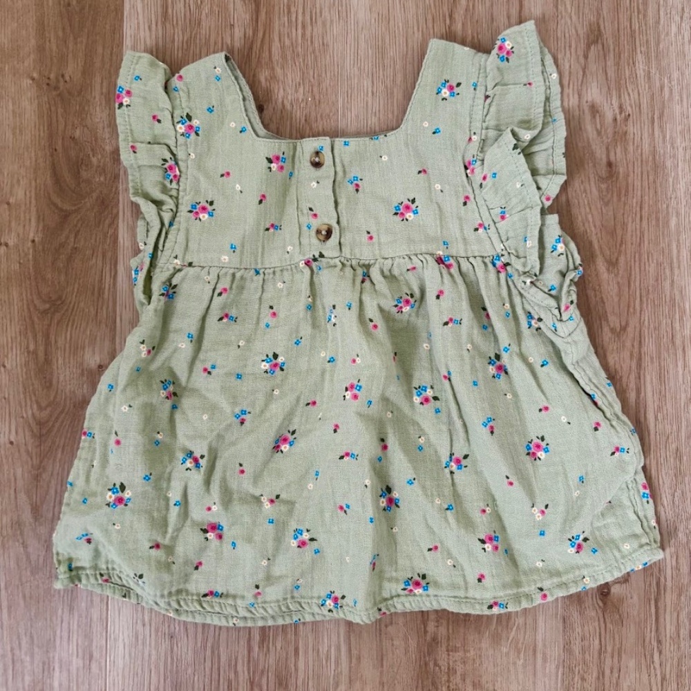 Floral Print Flutter Sleeve Blouse